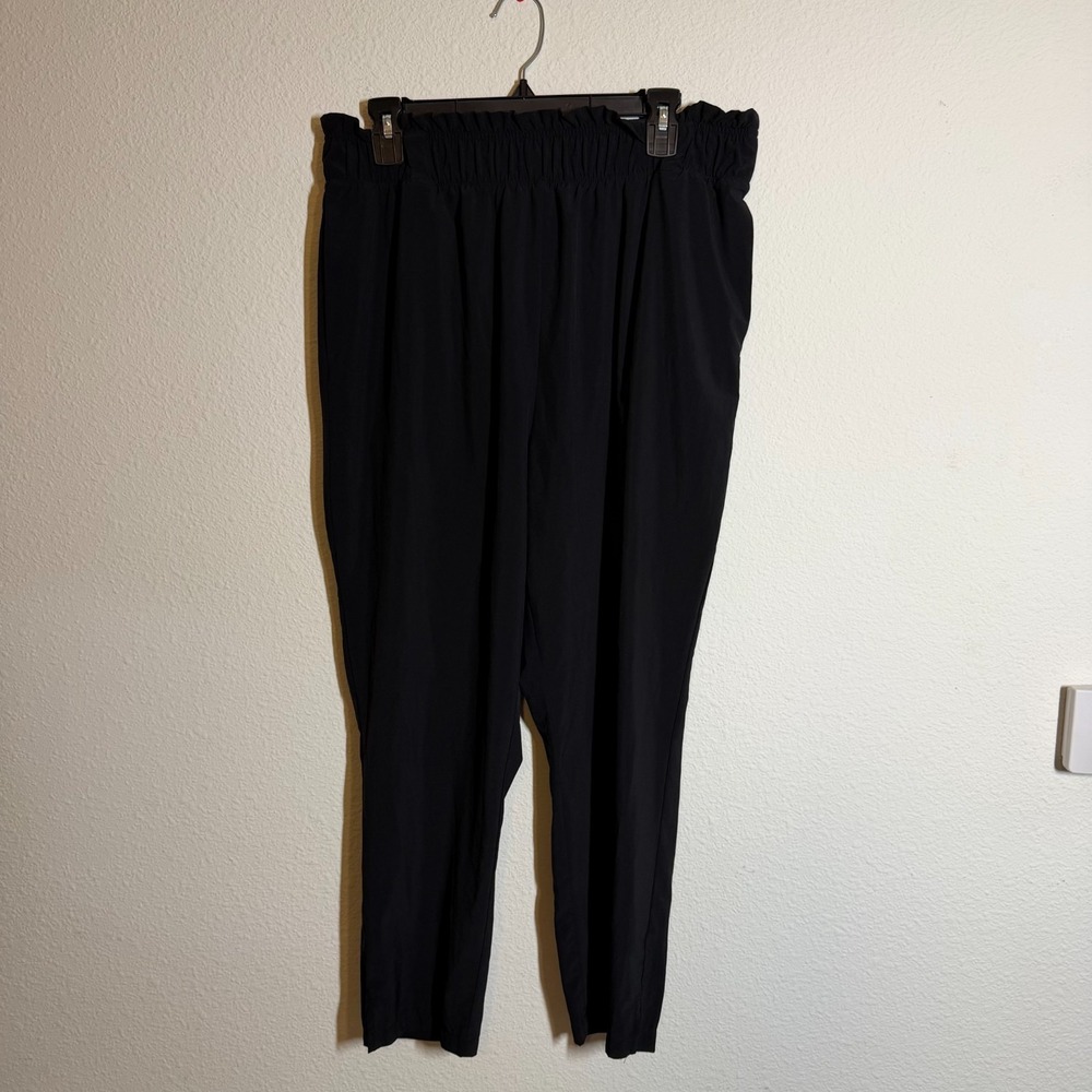 Stylus Ankle Pants Womens Large Black Paperbag Waist Tapered Leg‎ Outdoor Casual